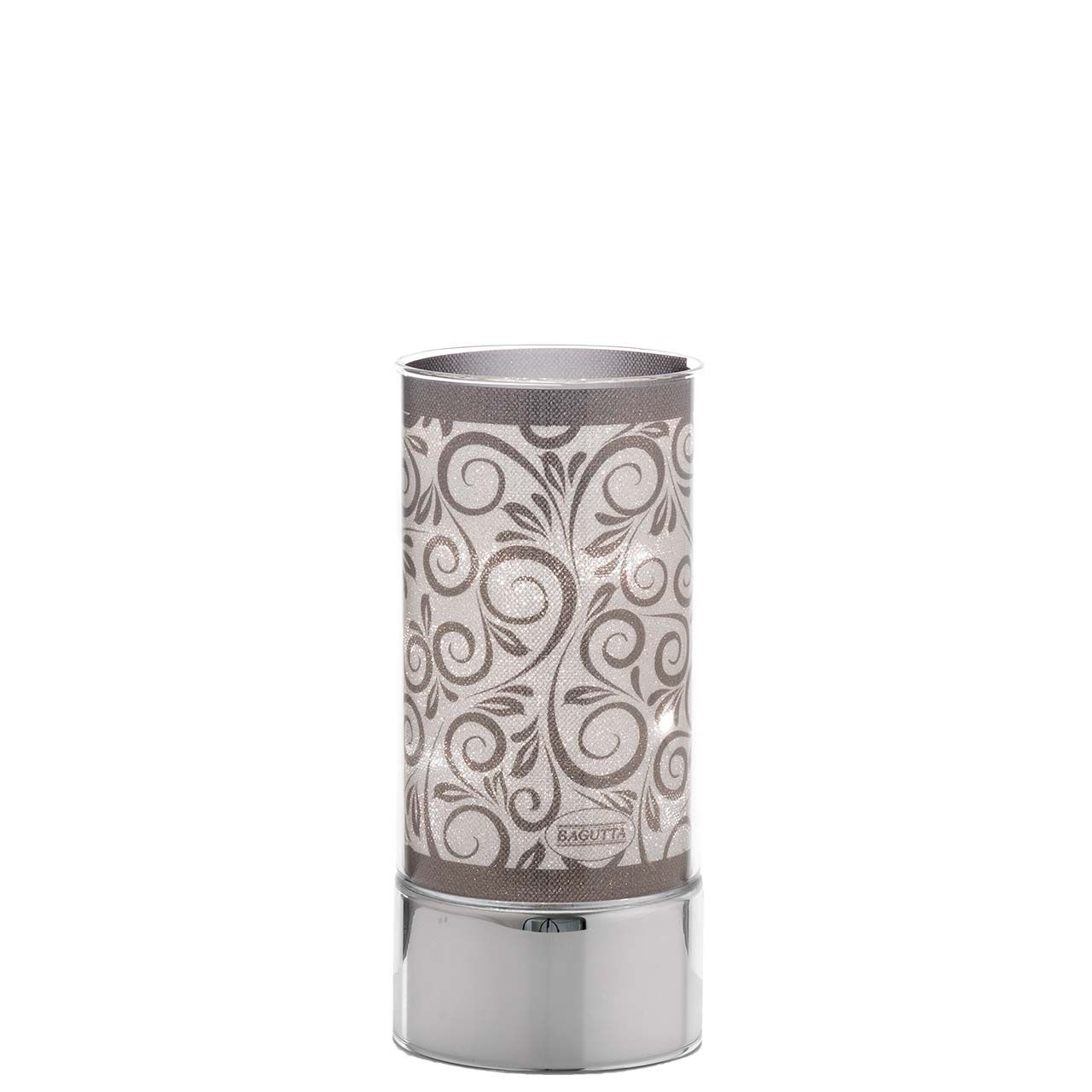 LAMPADA IN VETRO H. 20 CON DECORO STILIZZATO